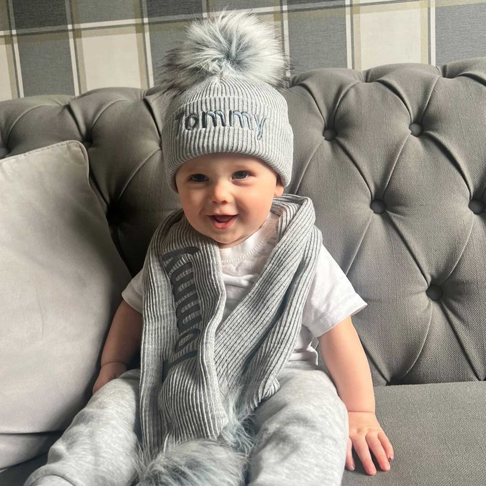 baby boys grey scarf