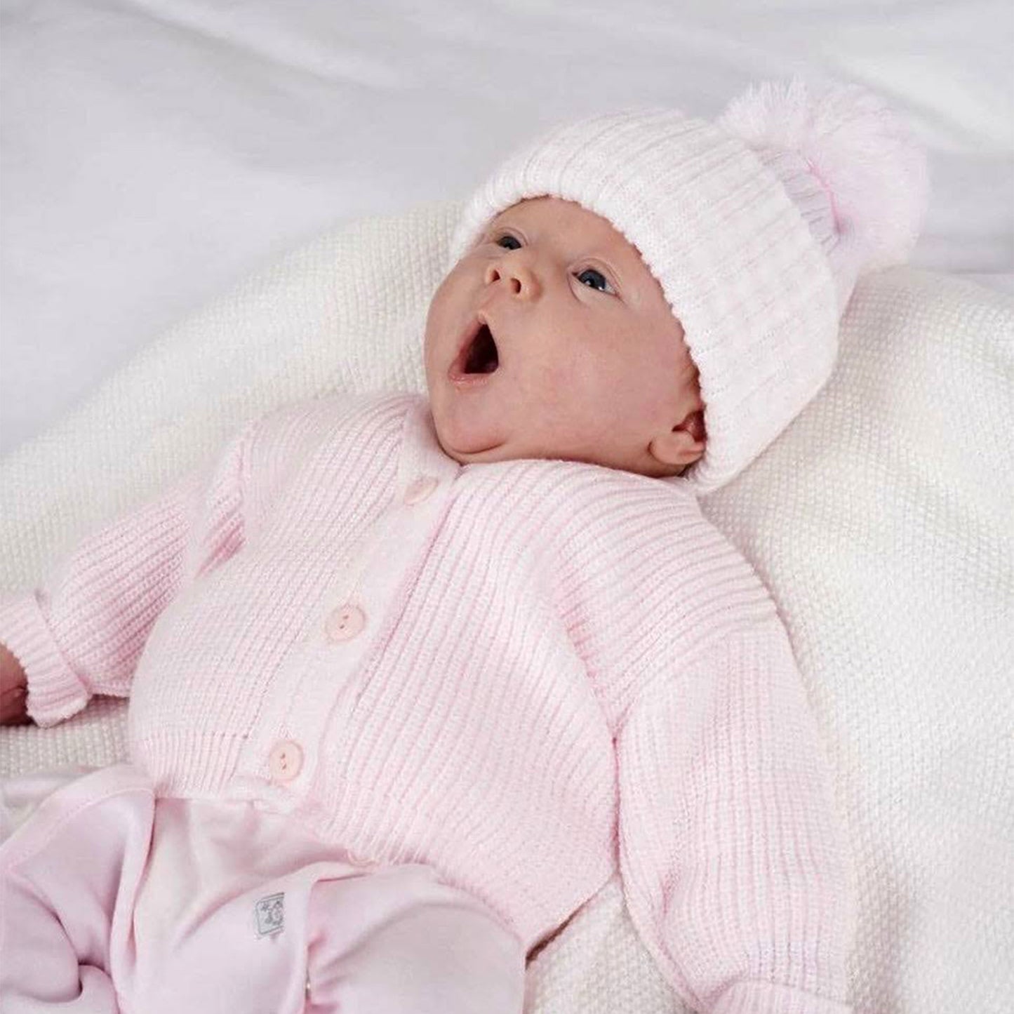 baby girls pink newborn cardigan