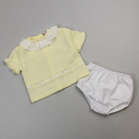 baby girls lemon two piece outfit with knickers