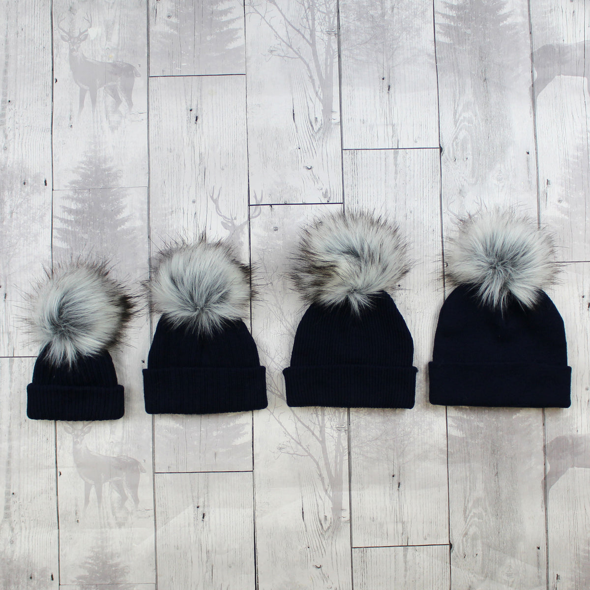 Black and white pom pom hat on sale