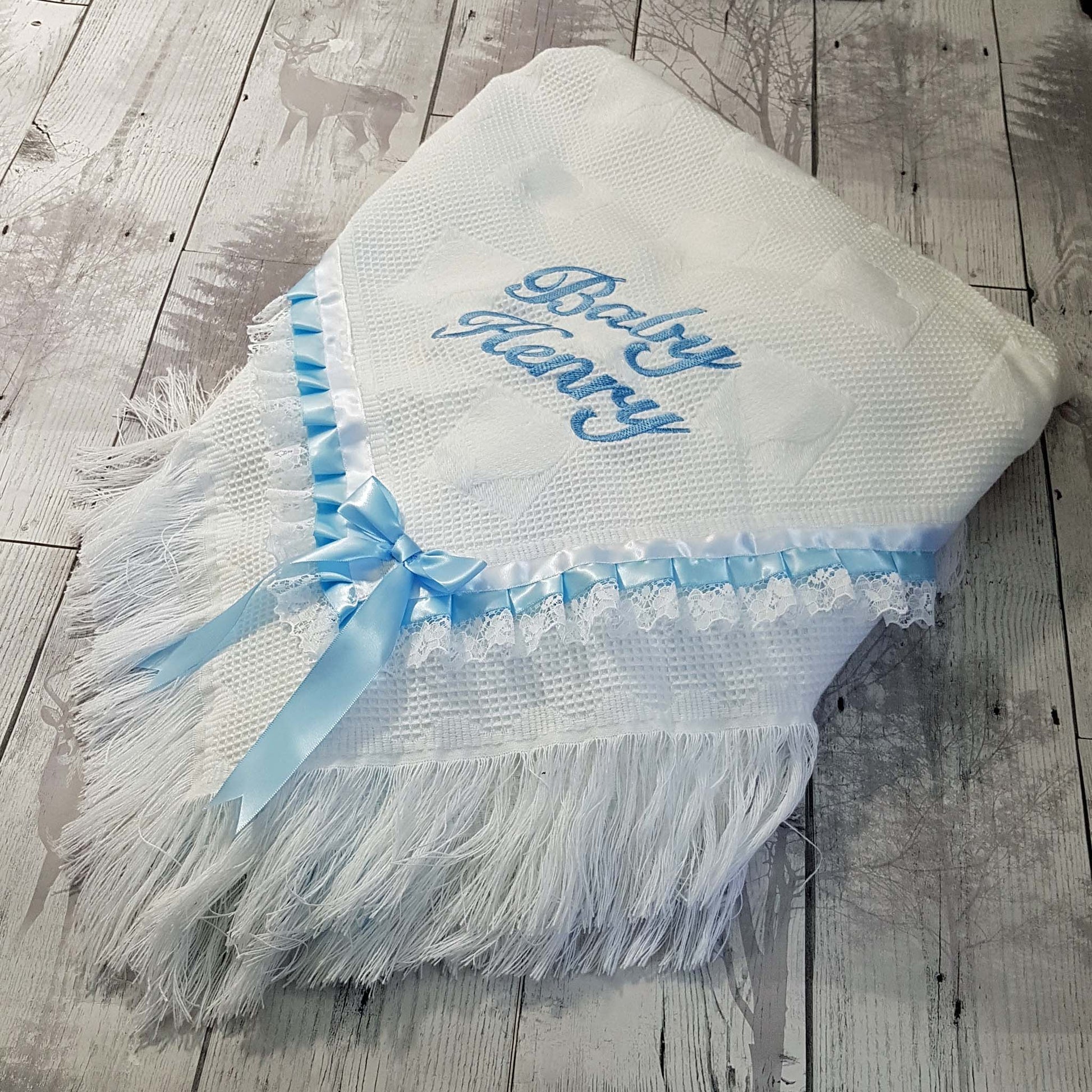 personalised baby shawl