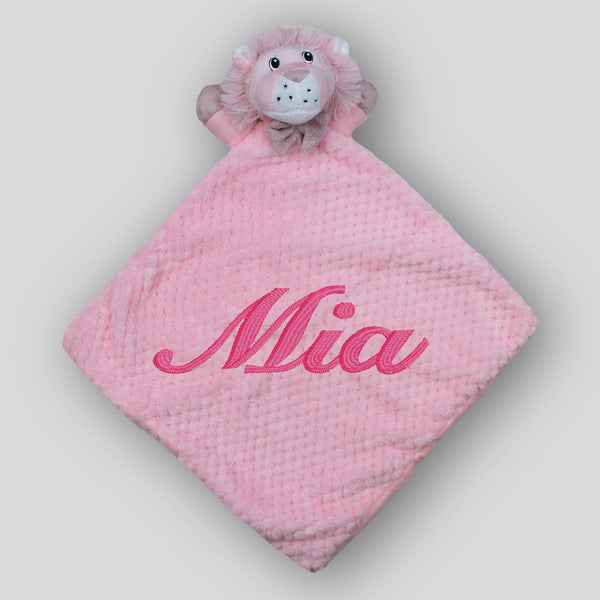 baby comforter custom lion pink