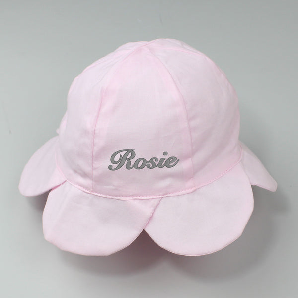 baby girls pink sun hat custom