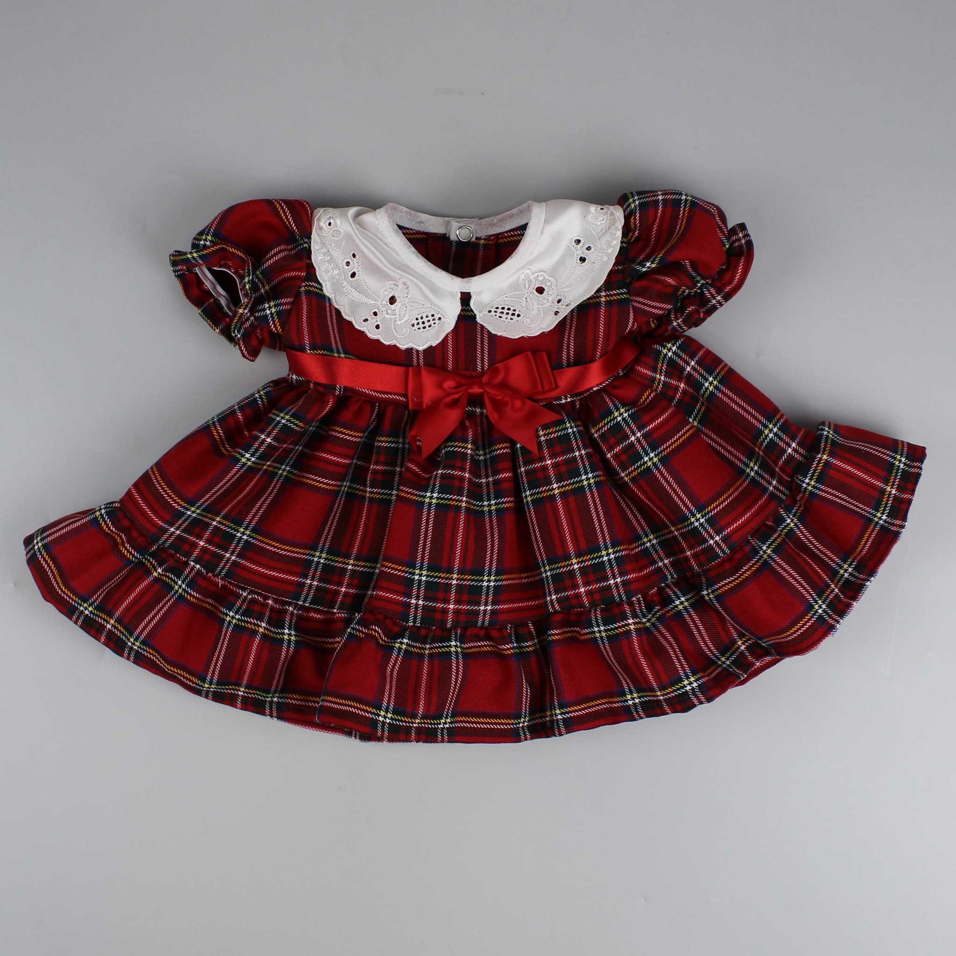 baby girls red tartan dress