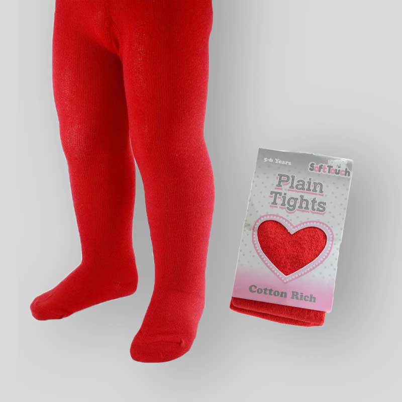 Red Baby Tights Cotton Rich