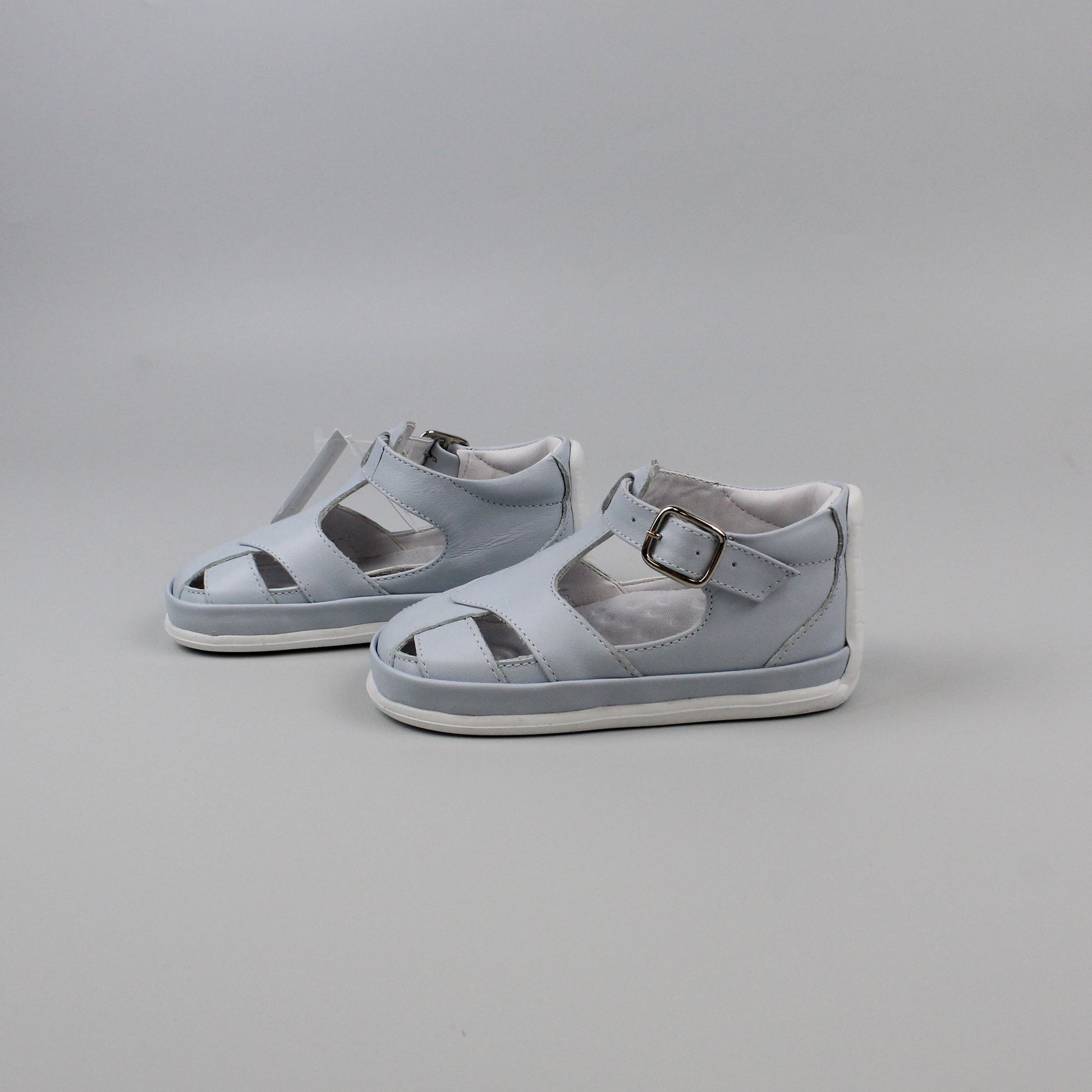 baby blue leather sandals shoe