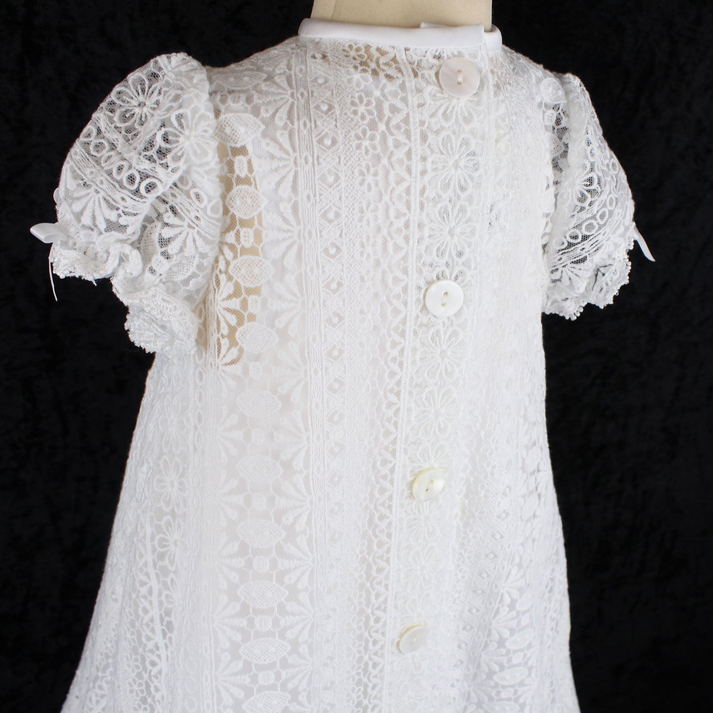Sarah Louise Vintage Lace Christening Gown and Bonnet - White - 001129