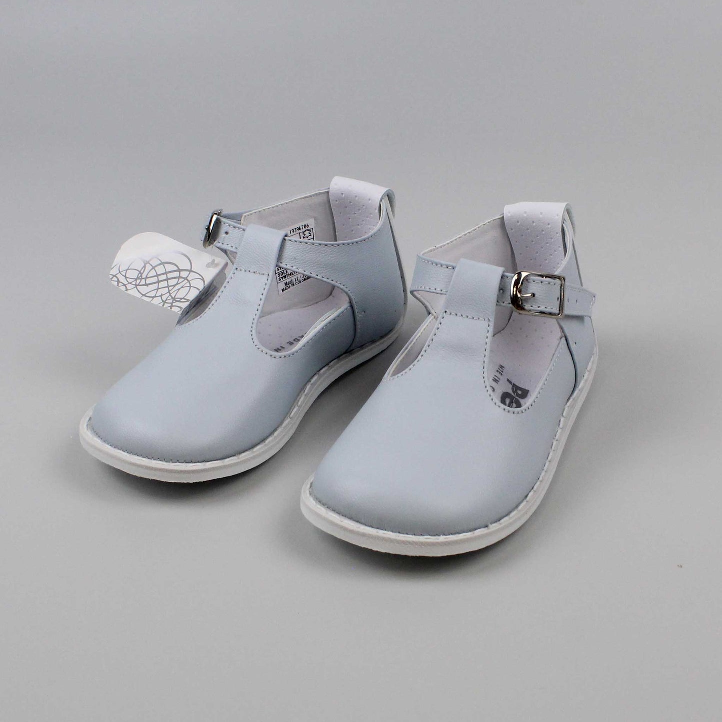 Baby Boys Blue T Bar Leather Shoe