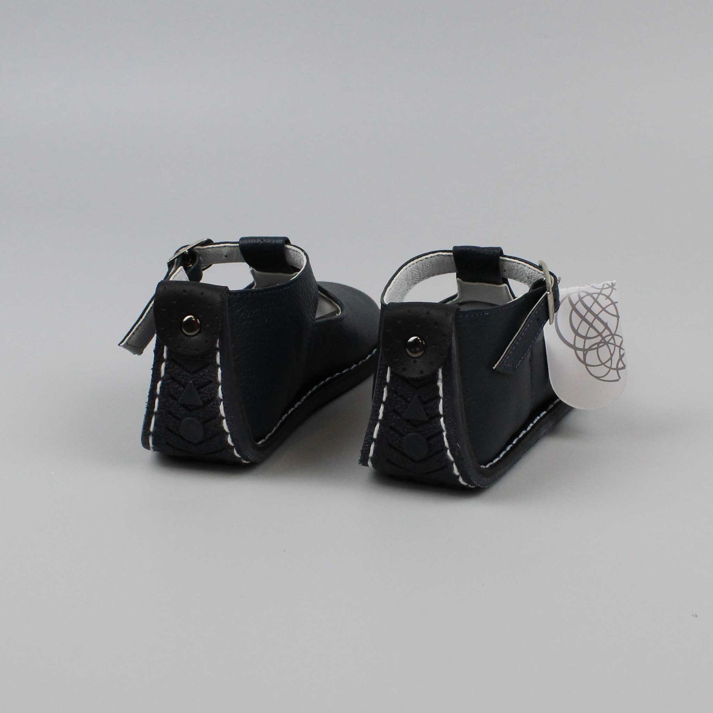 Baby Boys Navy Leather T Bar Shoe