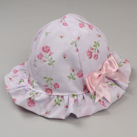 floral baby girls sunhat with bow