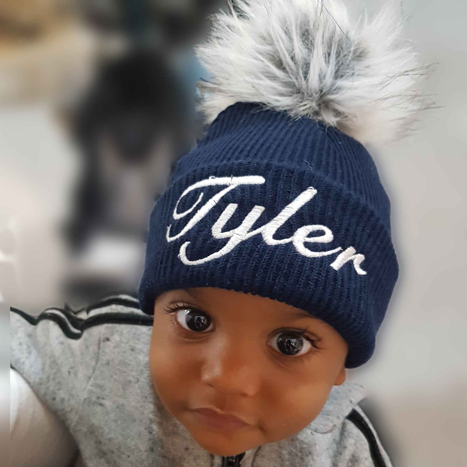 custom blue baby hat