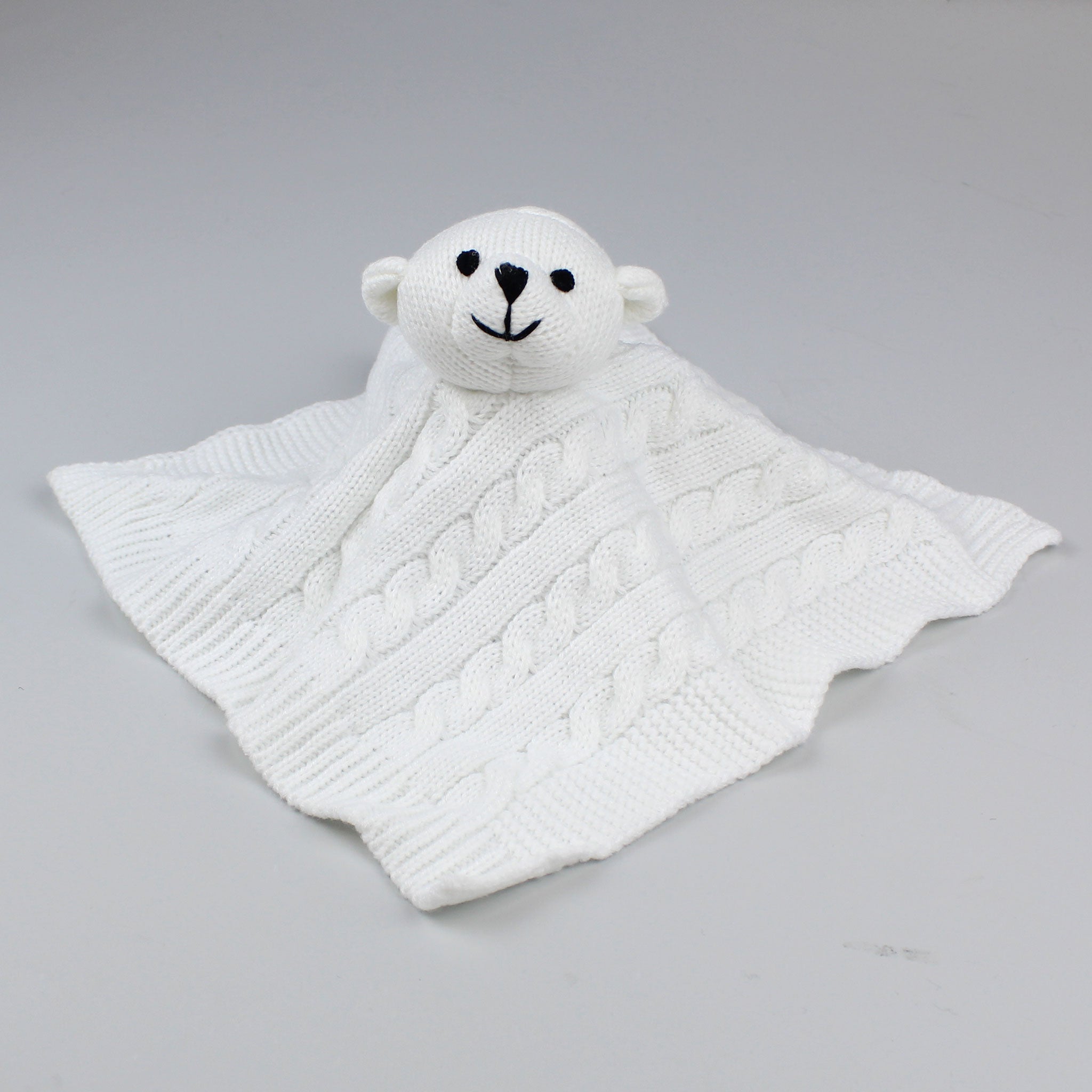 knitted bear comforter