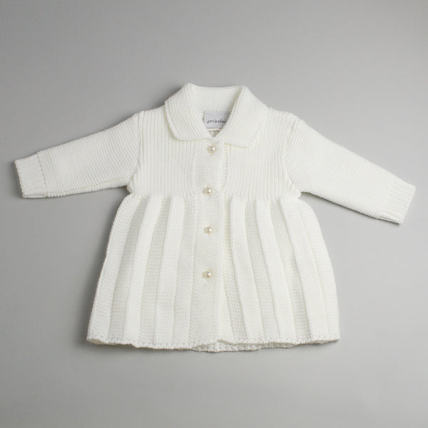 baby girl white knitted coat
