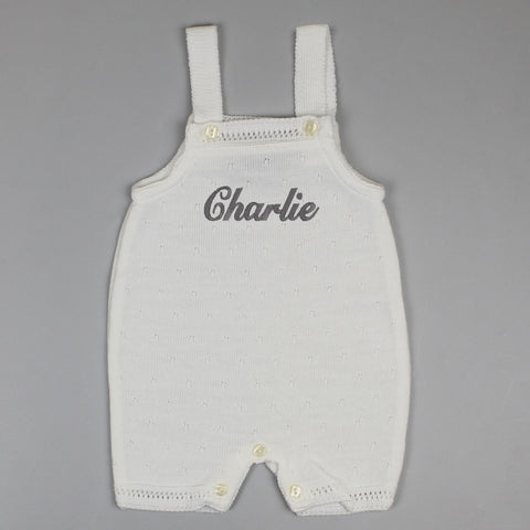personalised baby dungarees knitted