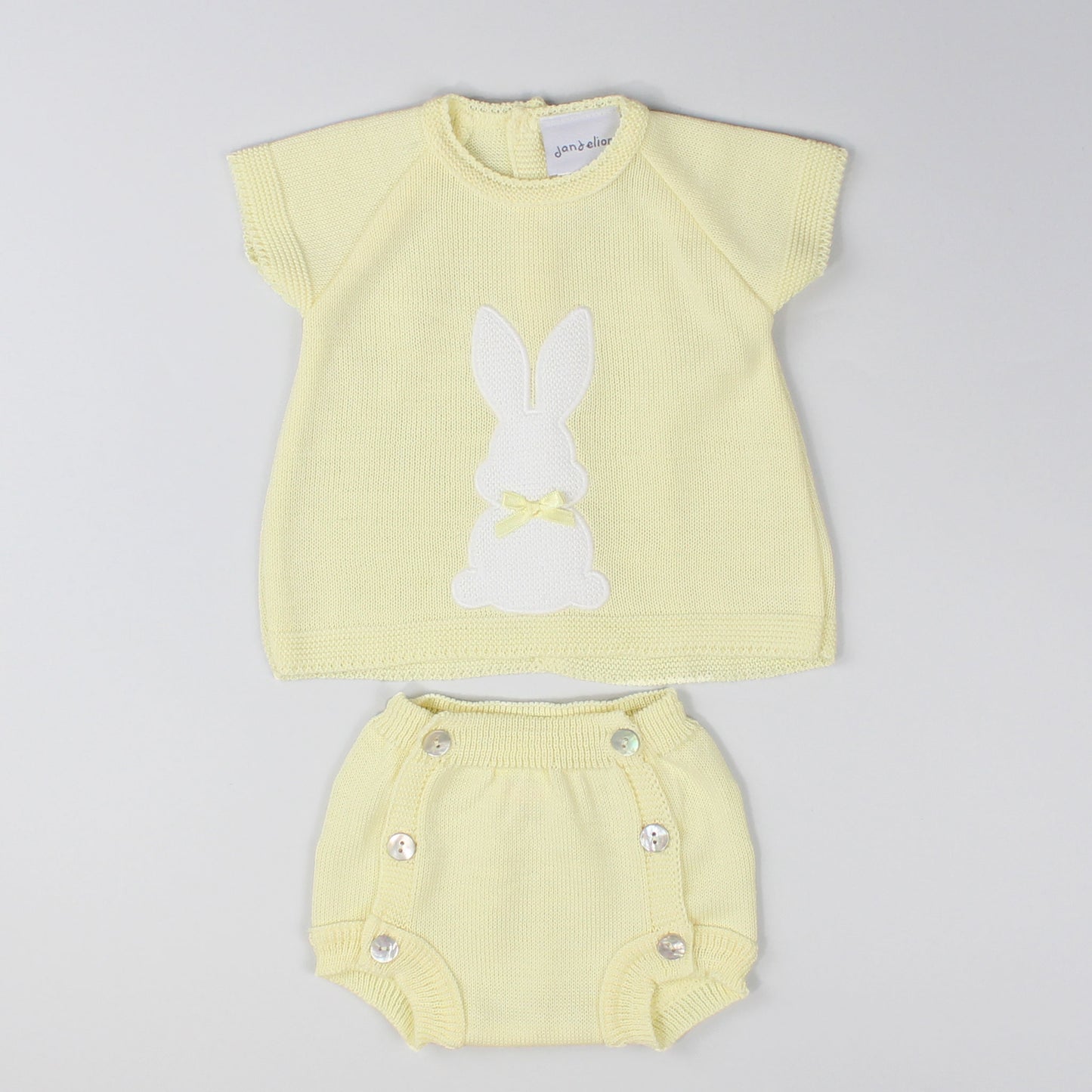 lemon yellow baby easter outfit bunny