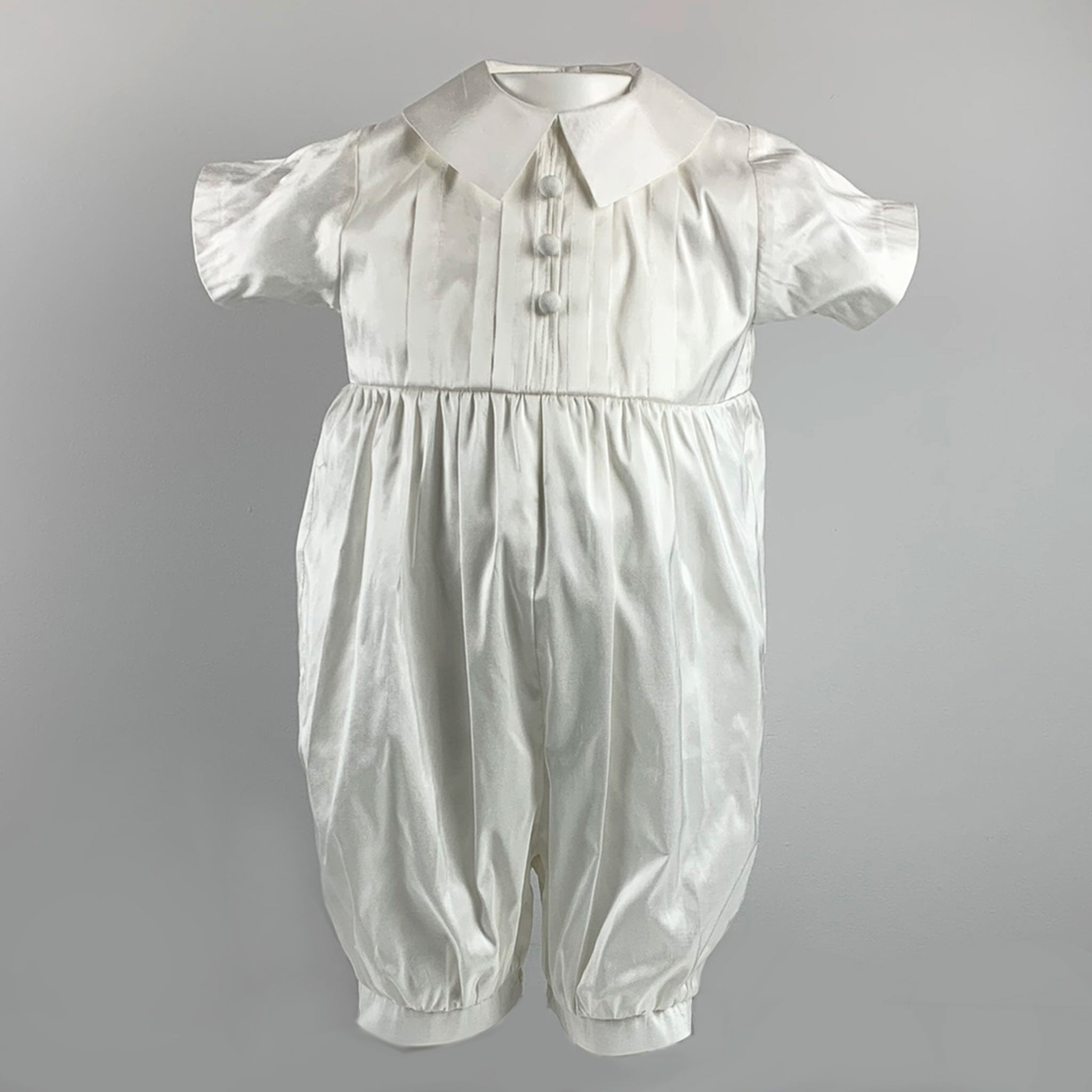 Baby Boy Silk Christening Romper and Hat Ivory - Sarah Louise 002214