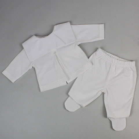 baby unisex white cotton outfit