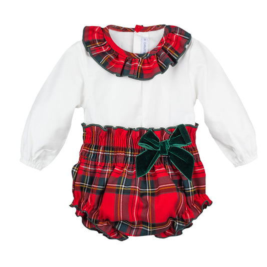 baby girls tartan two piece