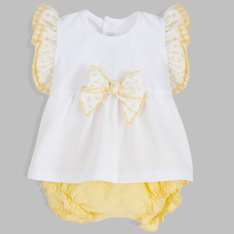 baby girls summer two piece lemon yellow outfit