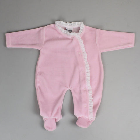 baby girls velour all in one 