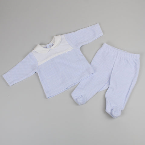Baby Boys Two Piece - Brushed Cotton Top Bottoms - Blue
