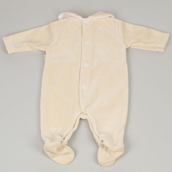 beige velour sleepsuit