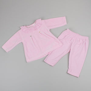 baby girls two piece outfit in pink