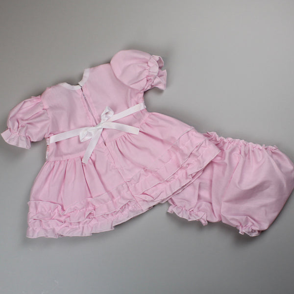 Baby Girl Pink Summer Dress with Gingham Bows