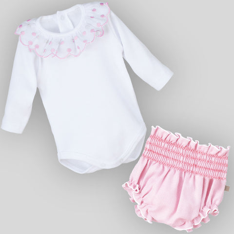 baby girls two piece jam pants and baby grow set