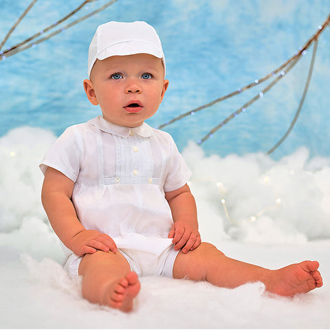 baby boys white christening outfit