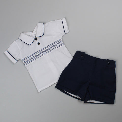 baby boys shorts and shirt in navy