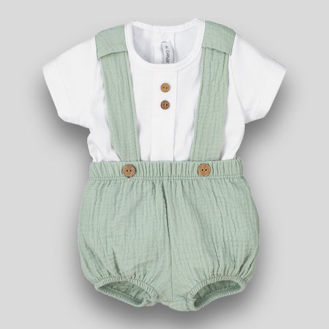baby boys sage green outfit