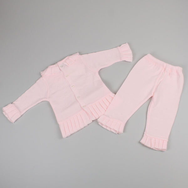 Baby Girls Pink Flared Knitted Jumper and Bottoms