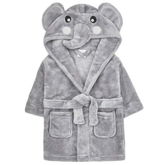 Baby Elephant Dressing Gown - Grey