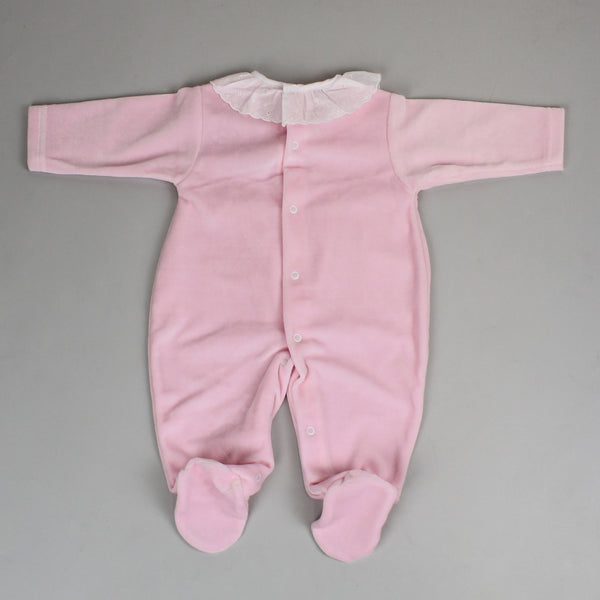 baby girls pink first outfit velour