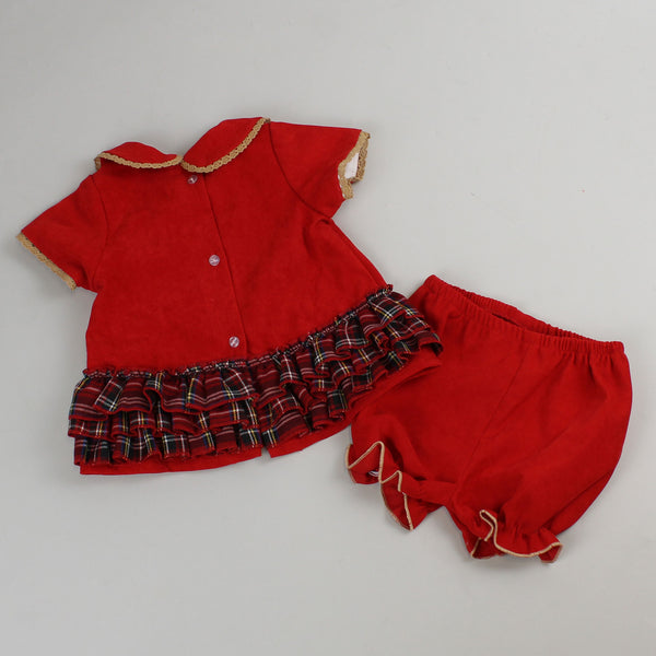 baby girls two piece outfit in red