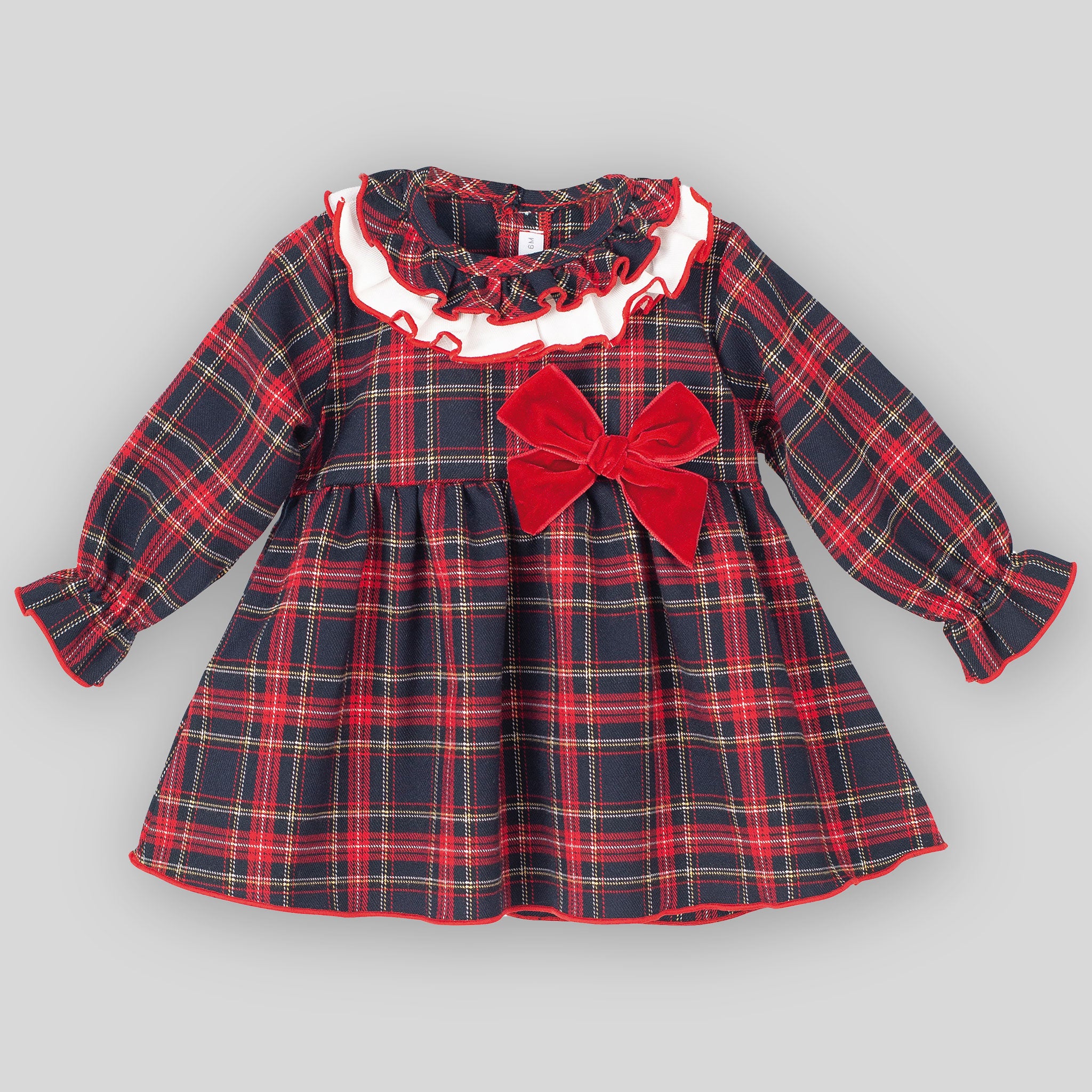 Baby girls red tartan dress