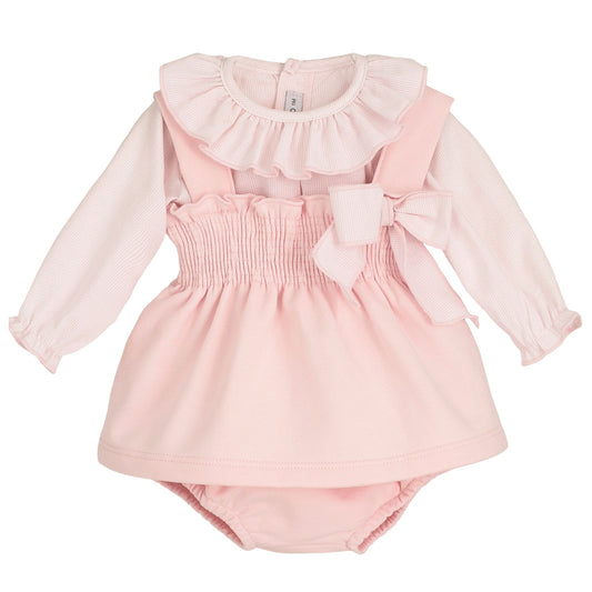 baby girls light pastel pink two piece calamaro outfit