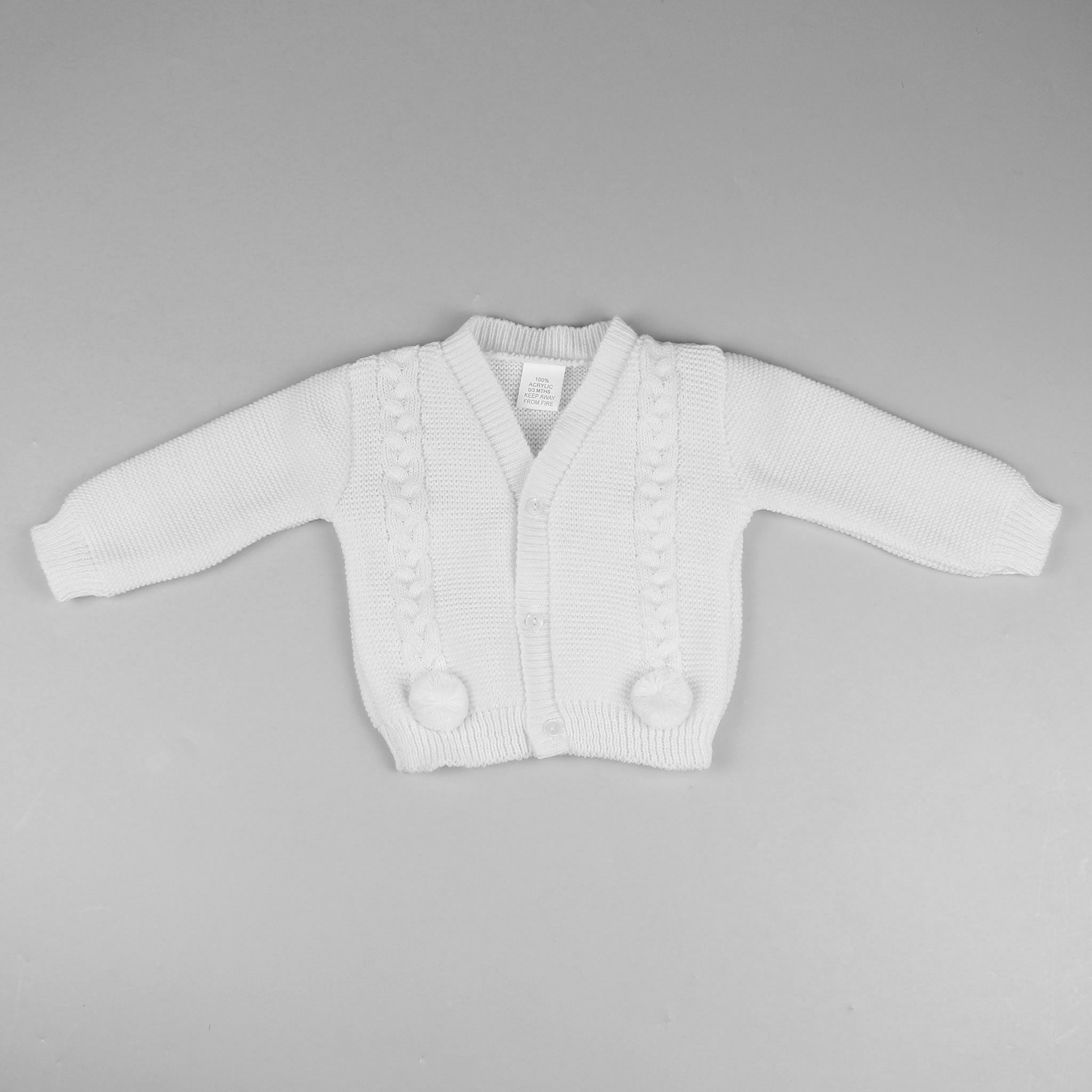 unisex baby white cardigan knitted