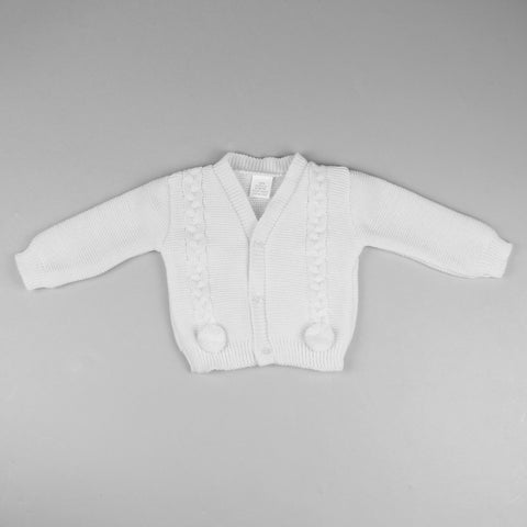 unisex baby white cardigan knitted