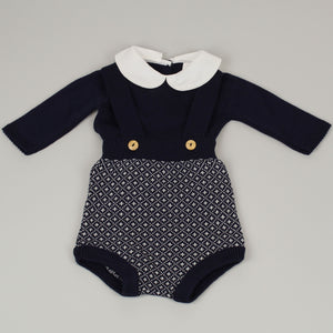 baby boys traditional navy knitted set