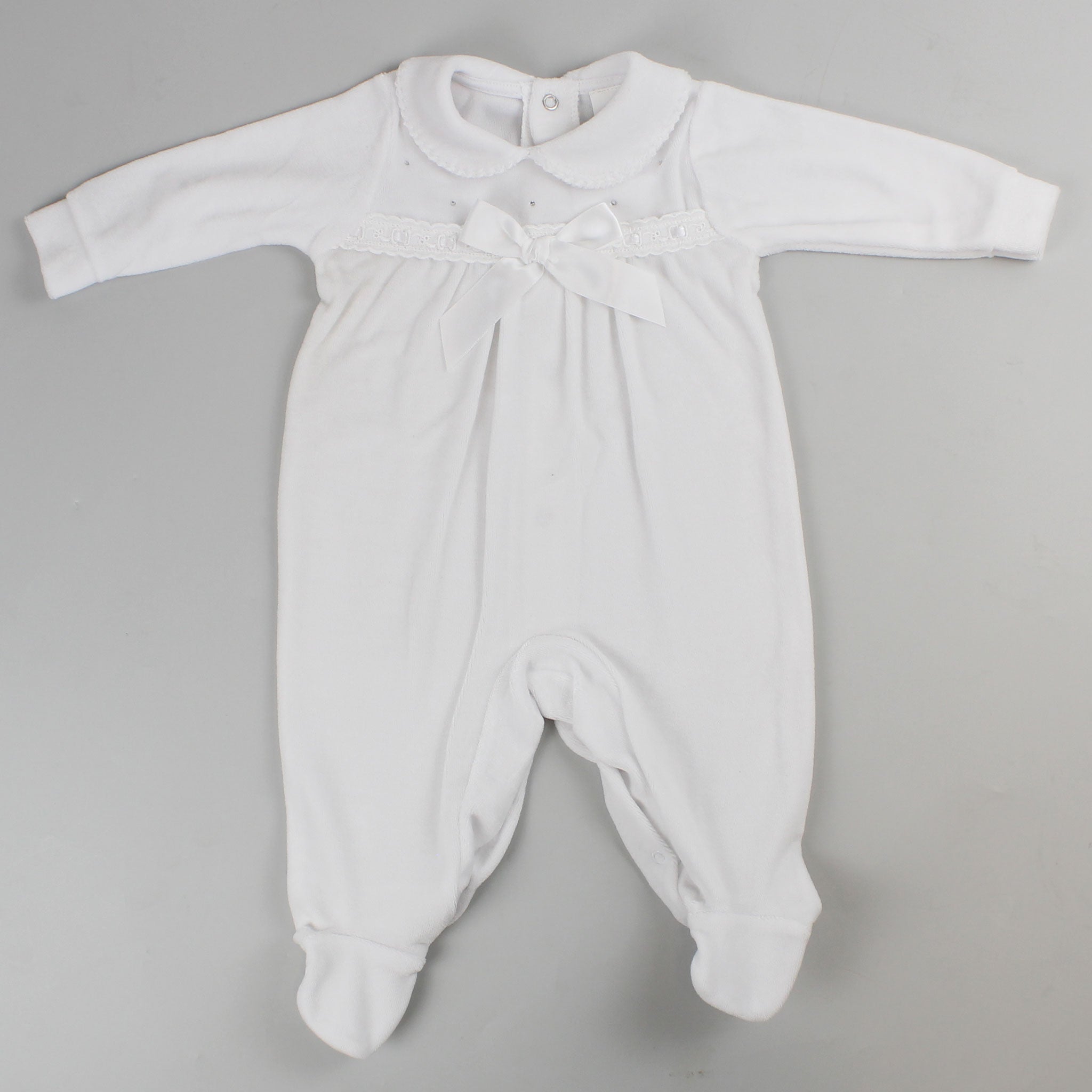 baby girls white sleepsuit