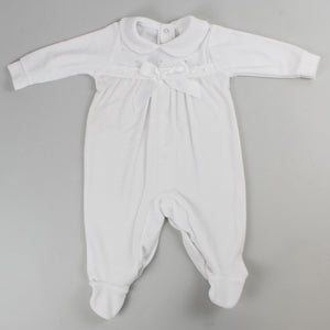 baby girls white sleepsuit