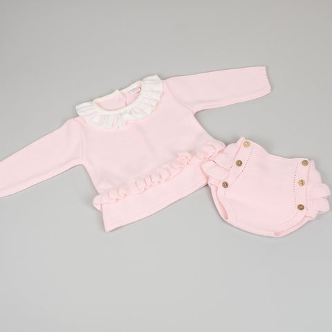 baby girls frilly knitted outfit