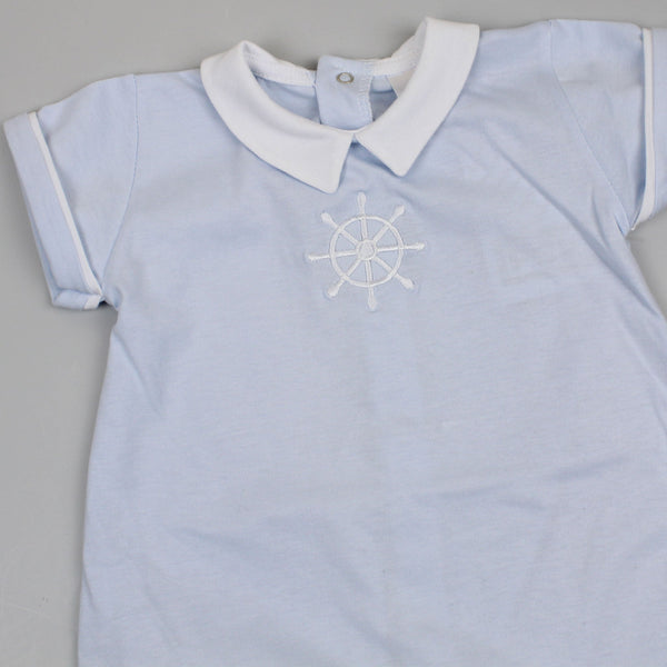 summer outfit baby boys blue sailor style