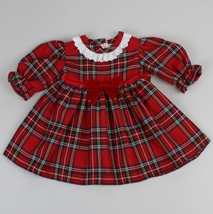 baby girls traditional red tartan dress
