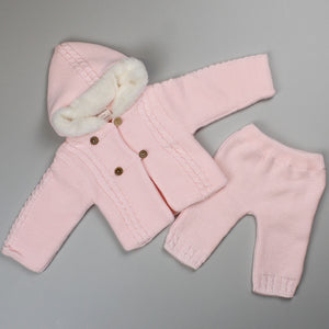 baby girls knitted hoodie and trousers