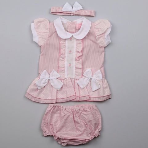 baby girls pink striped summer dress