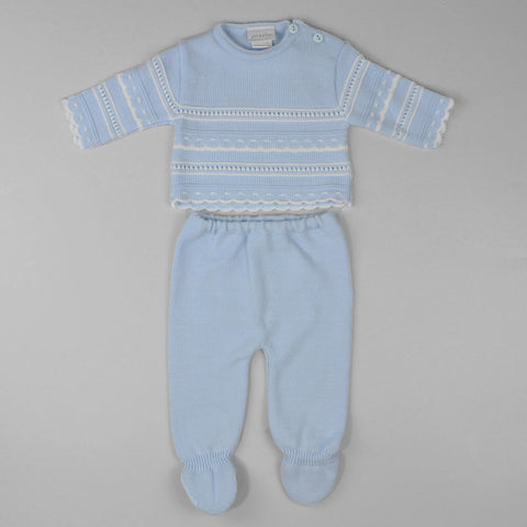 baby boys two piece knitted dandelion outfit