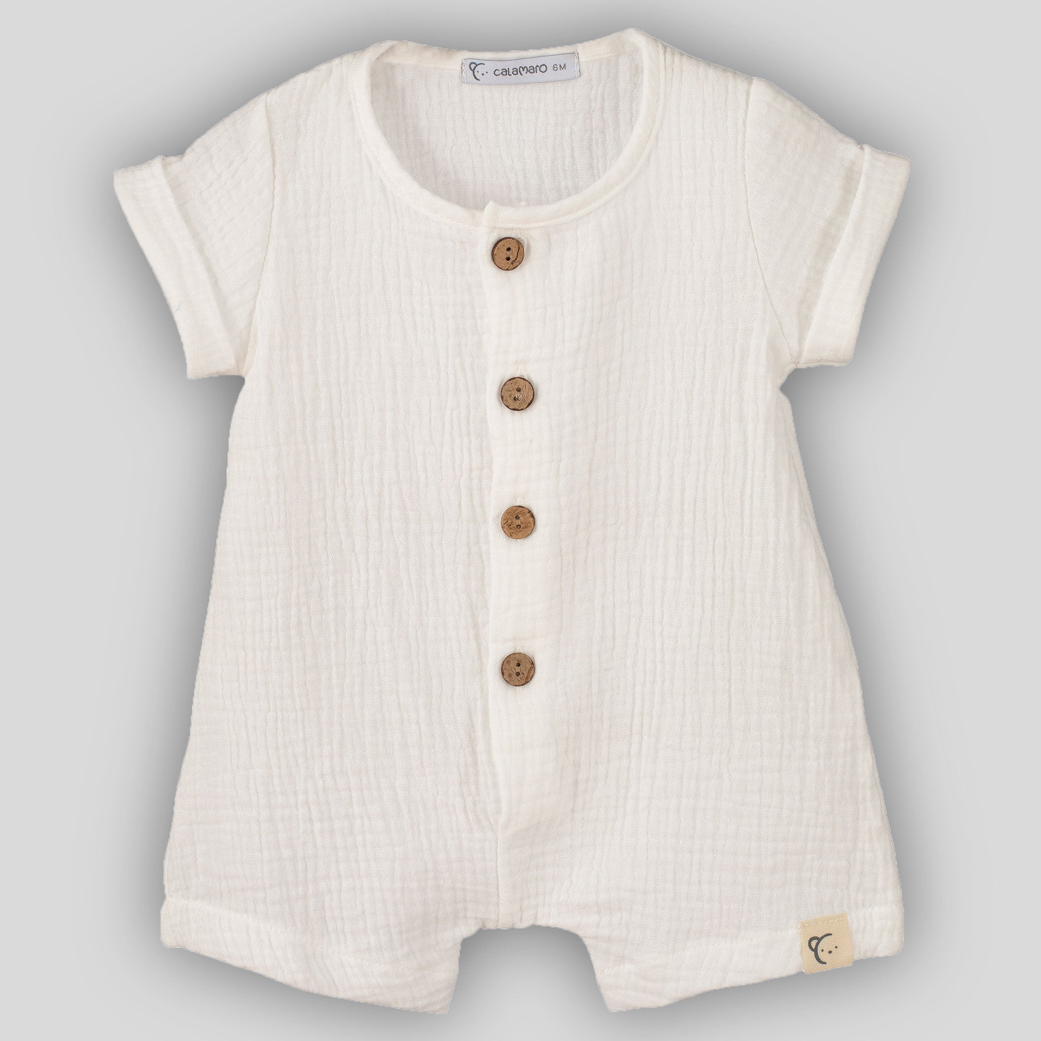 Baby boys white summer romper